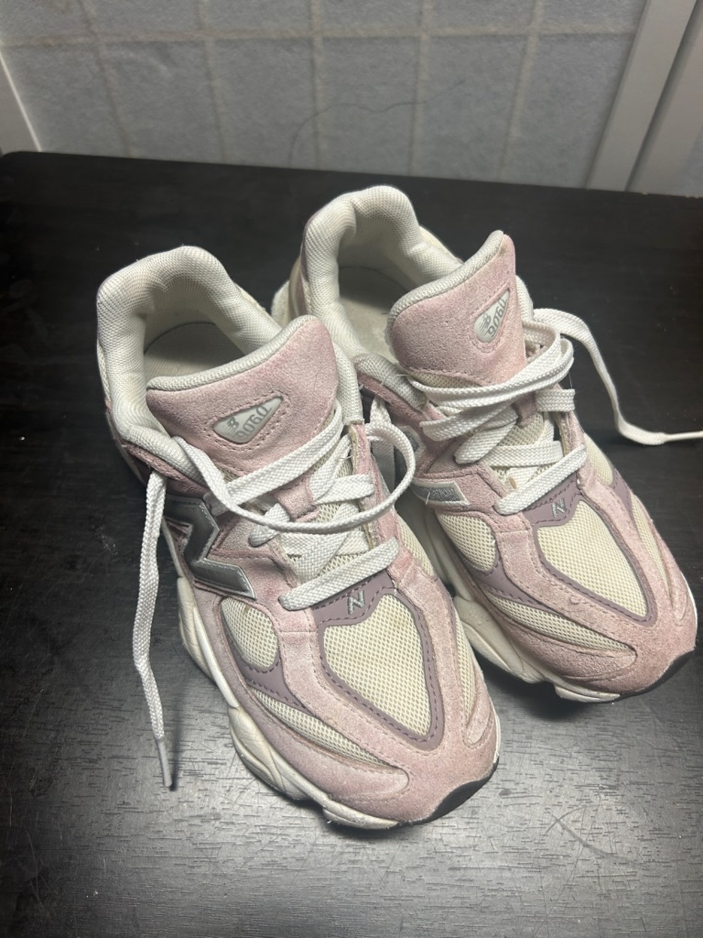 New Balance Kids Pink and White Sneakers
